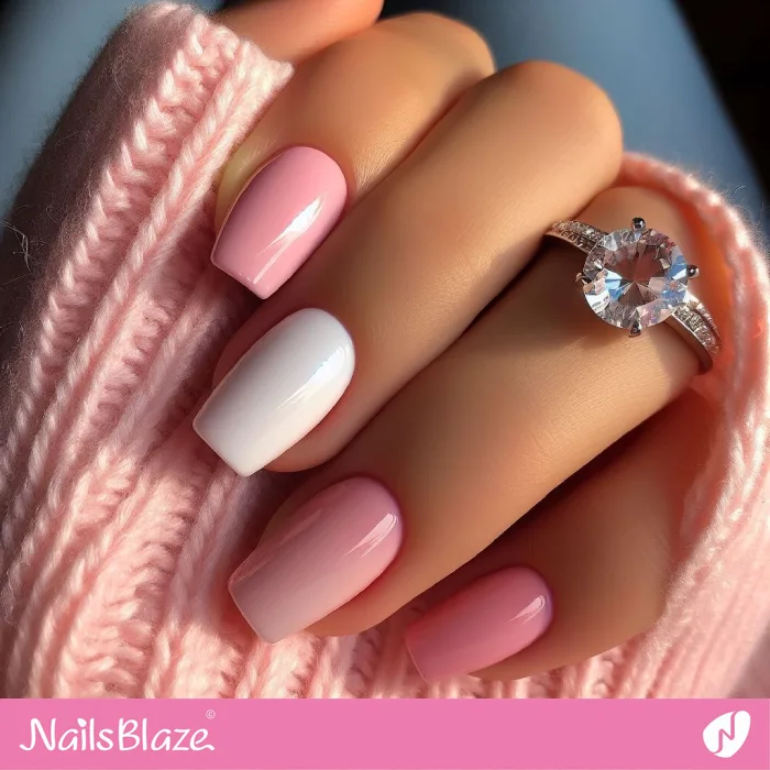 Pink Nails with Baby Boomer Accent | Classy Nails - NB4213